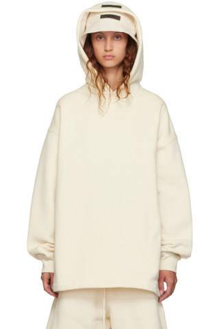 Off-White Relaxed Hoodie by Fear of God ESSENTIALS on Sale