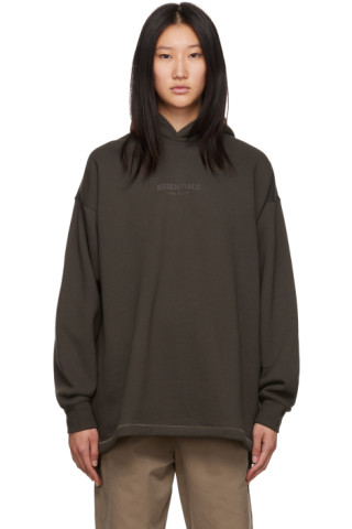 Gray Relaxed Hoodie by Fear of God ESSENTIALS on Sale