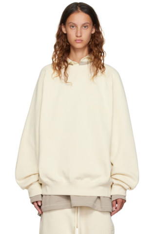 Fear of God ESSENTIALS: Off-White Crewneck Sweatshirt | SSENSE