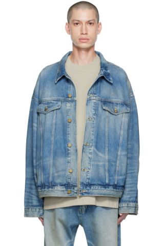 Blue Trucker Denim Jacket by Fear of God ESSENTIALS on Sale