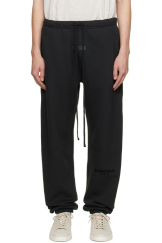 Black Drawstring Lounge Pants by Fear of God ESSENTIALS on Sale