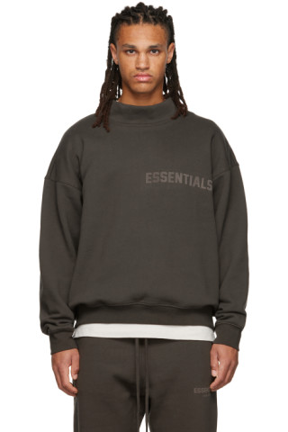 FEAR OF GOD フィアオブゴッド スウェット FOG ESSENTIALS エッセンシャルズ オーバーサイズ モックネック スウェットシャツ Pull-Over Mockneck Sweatshirt 20AW オートミール(Heather Oatmeal) M トップス トレーナー【メンズ】