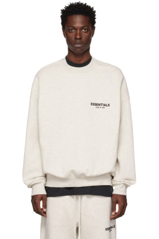 Fear of God ESSENTIALS: Off-White Crewneck Sweatshirt | SSENSE