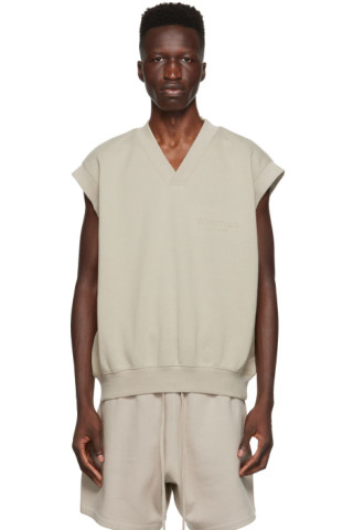 Gray V-Neck Vest by Fear of God ESSENTIALS on Sale