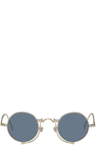 Matsuda: Gold & Blue 10601H Sunglasses | SSENSE Canada