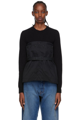 Maison Margiela: Black Bodice Camisole | SSENSE