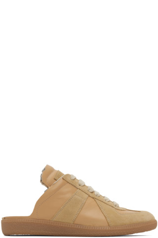 Tan Replica Mule Sneakers by Maison Margiela on Sale