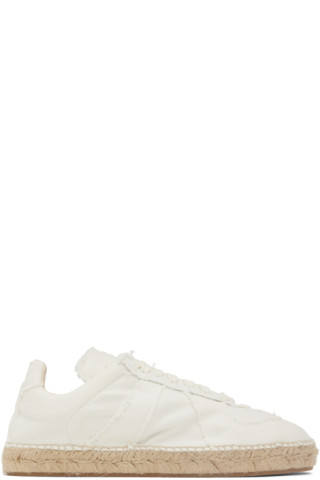 Maison Margiela: White Replica Espadriles | SSENSE