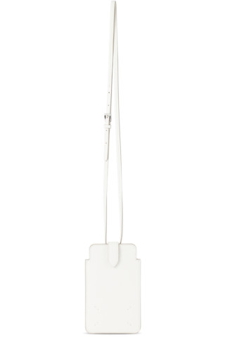 White Neck Phone Pouch by Maison Margiela on Sale