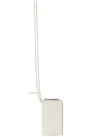 MAISON MARGIELA オフホワイト ジッパー スマホショルダー Maison Margielaのオフホワイト ジッパー スマホショルダーが
