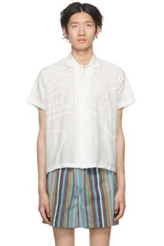 Bode: White Rickrack Shirt | SSENSE