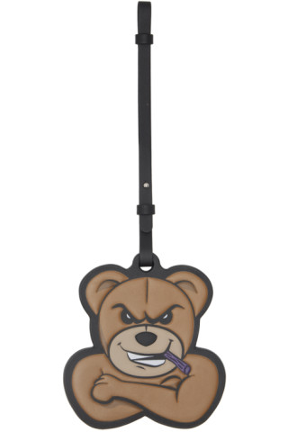 Moschino Bear Graphic Leather Key Chain on SALE