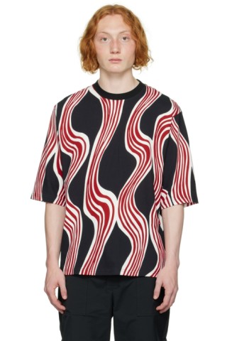 Moncler Genius: 1 Moncler JW Anderson ブラック プリント Tシャツ 