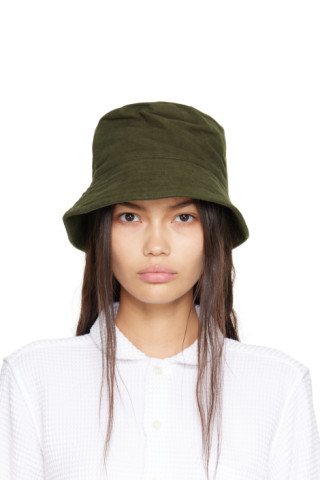 Engineered Garments: Khaki Asymmetrical Bucket Hat | SSENSE
