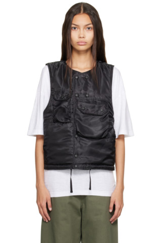 Black Cover Vest by Engineered Garments on Sale