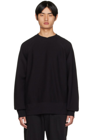 Engineered Garments: Black Heavy Crewneck Sweatshirt | SSENSE