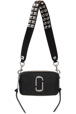 SSENSE Marc Jacobs Black 'The Logo Strap Snapshot' Bag 325.00