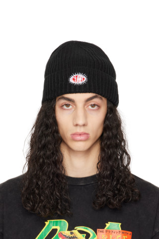 Clot: Black Graphic Beanie | SSENSE