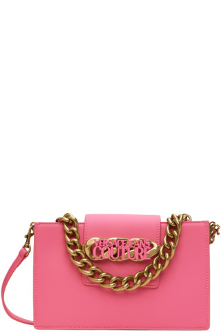 Versace Jeans Couture: Pink Chain Logo Bag | SSENSE