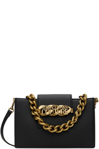 Versace Jeans Couture: Black Chain Logo Bag | SSENSE