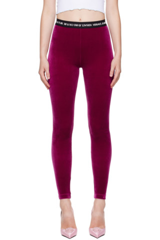 Versace Jeans Couture: Purple Bonded Leggings | SSENSE