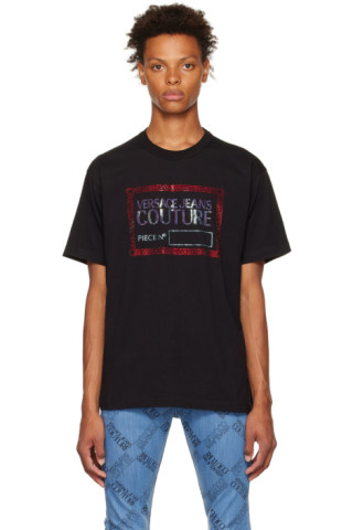 Versace Jeans Couture: Black Piece Number T-Shirt | SSENSE