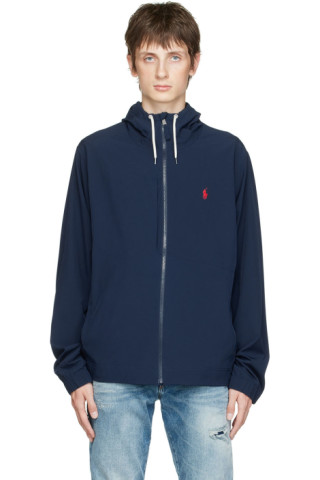 Navy Packable Hooded Jacket by Polo Ralph Lauren on Sale