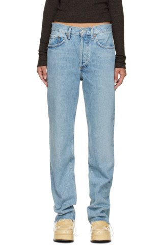 AGOLDE: Blue Lana Vintage Straight Jeans | SSENSE