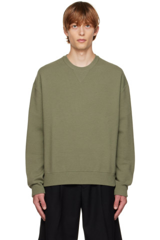 Solid Homme: Khaki Wool Sweater | SSENSE