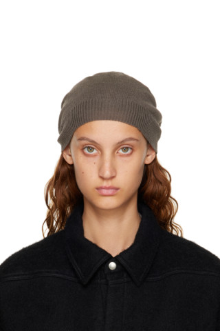 Gray Virgin Wool Beanie by Rick Owens on Sale