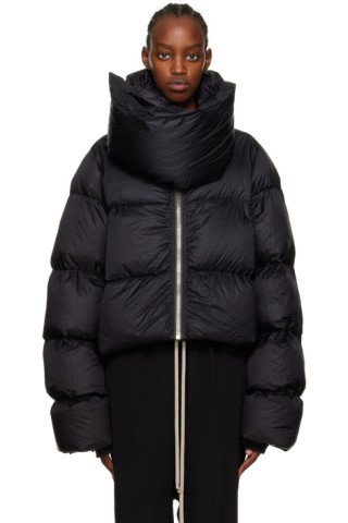 Black Strobe Down Jacket by Rick Owens on Sale