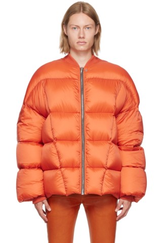 Rick Owens: Orange Down Bomber Jacket | SSENSE