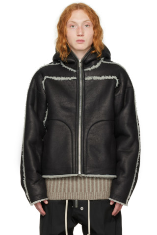 Rick Owens: Black Zipped Leather Jacket | SSENSE