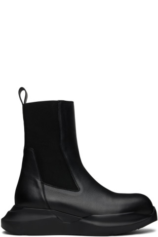 Rick Owens: Black Geth Beatle Chelsea Boots | SSENSE