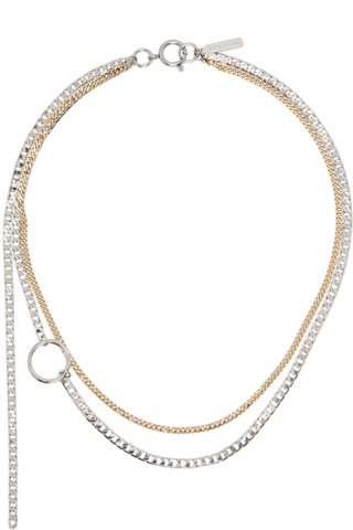 Silver & Gold Jane Necklace by Justine Clenquet on Sale