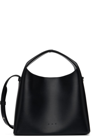 Black Mini Leather Shoulder Bag by Aesther Ekme on Sale