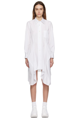 Comme des Garçons: White Paneled Minidress | SSENSE