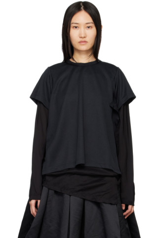 Comme des Garçons: Black Layered Long Sleeve T-Shirt | SSENSE