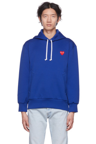 Comme des Garçons Play: Blue Heart Hoodie | SSENSE