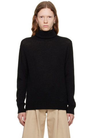 Jil Sander: Black Embroidered Turtleneck | SSENSE