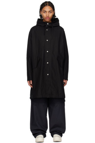 Jil Sander: Black Press-Stud Coat | SSENSE