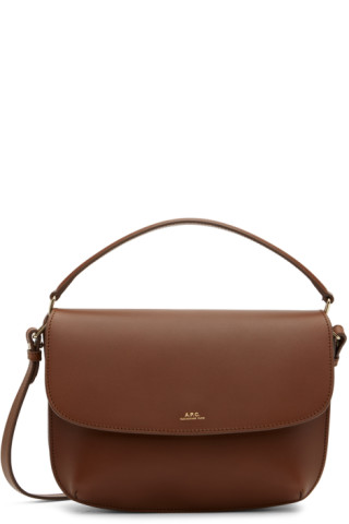 A.P.C ポルトフォイ サラ レザーショルダーバッグ ブラウン sarah