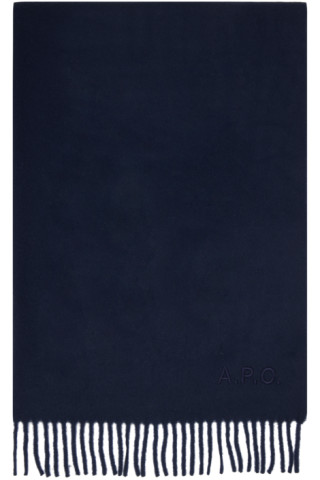 A.P.C. - Navy Alix Brodée Scarf