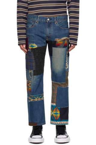 Blue Levi's & Pendleton Edition Jeans by Junya Watanabe on Sale