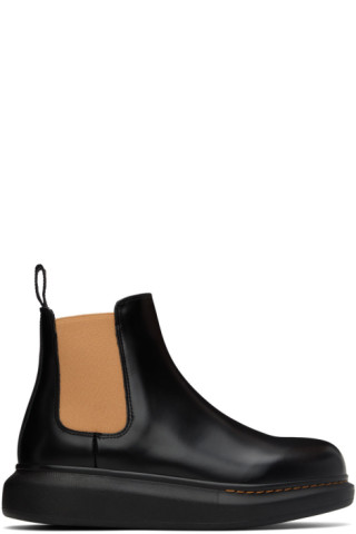 alexander mcqueen black hybrid chelsea boots