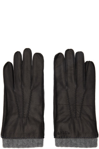 Paul Smith: Black Deerskin Gloves | SSENSE
