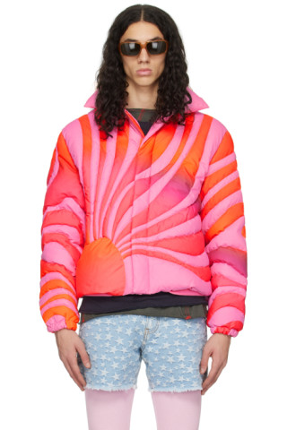 Pink Sunset Down Jacket by ERL on Sale
