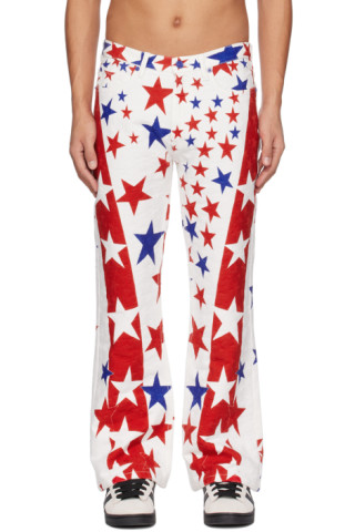 Multicolor Star Jeans by ERL on Sale