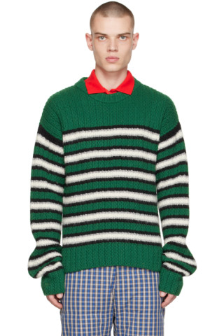 Green Stripes Sweater by ERL on Sale