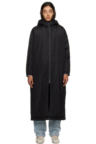 Golden Goose: Black Long Hooded Jacket | SSENSE